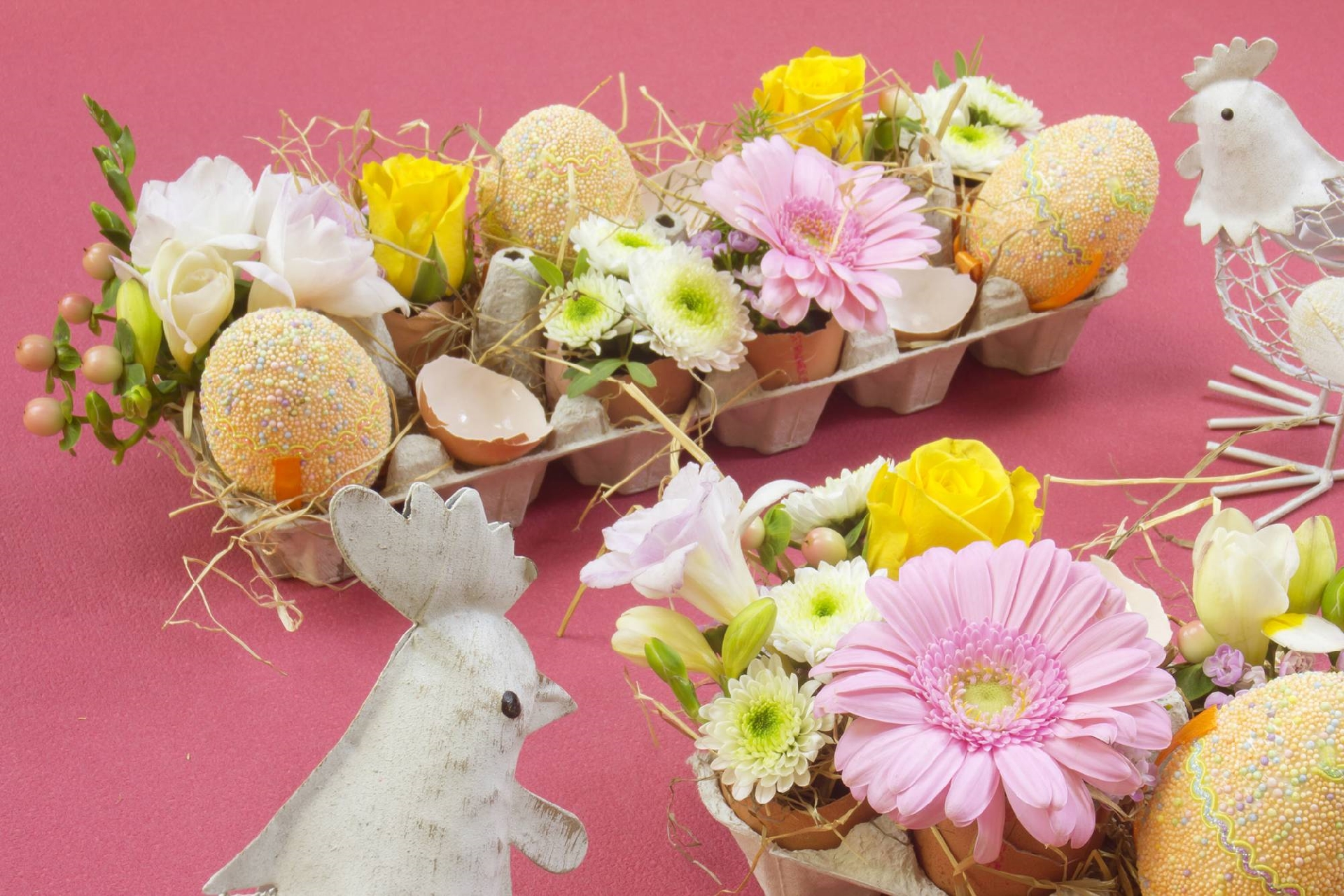 Kit DIY Déco - Oeufs de Pâques Fleurs séchées - Embellissements et